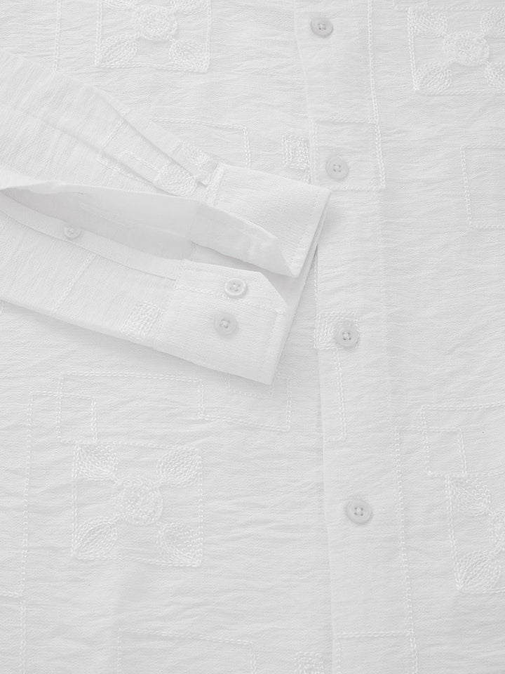 Thomas Scott Men Embroidered Regular Fit Casual Shirt