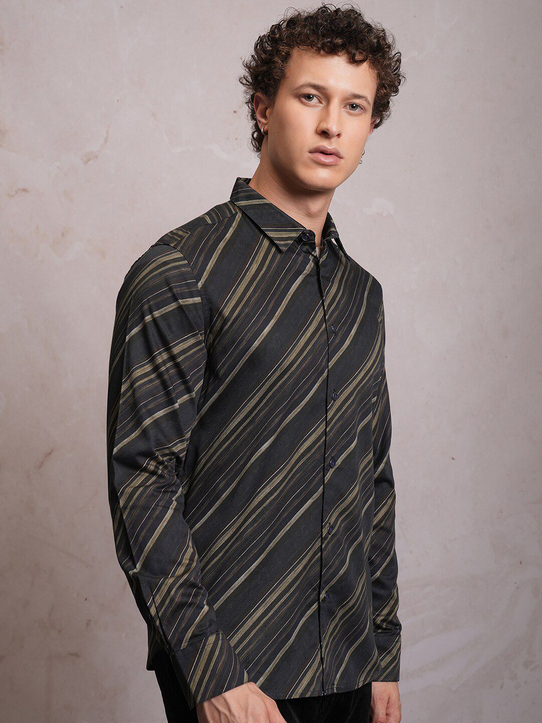 LOCOMOTIVE Luxe Striped Satin Party Shirt