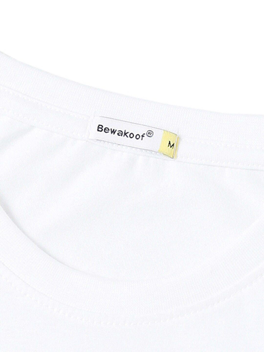 Bewakoof Men White Typography Printed T-shirt