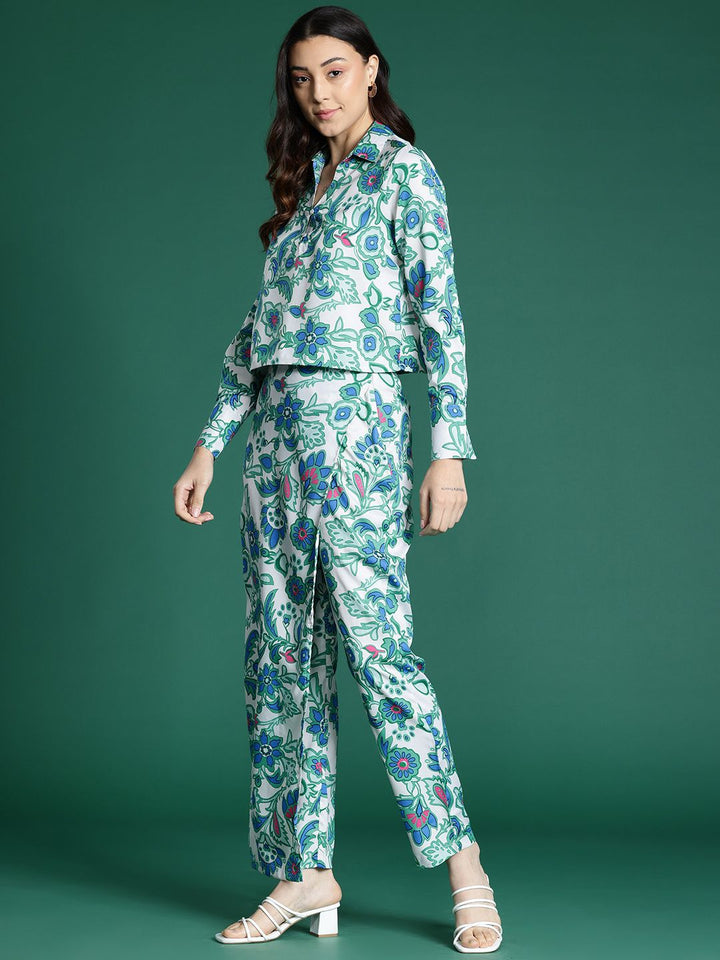 DressBerry Printed Shirt with Layered Trousers Co-ords