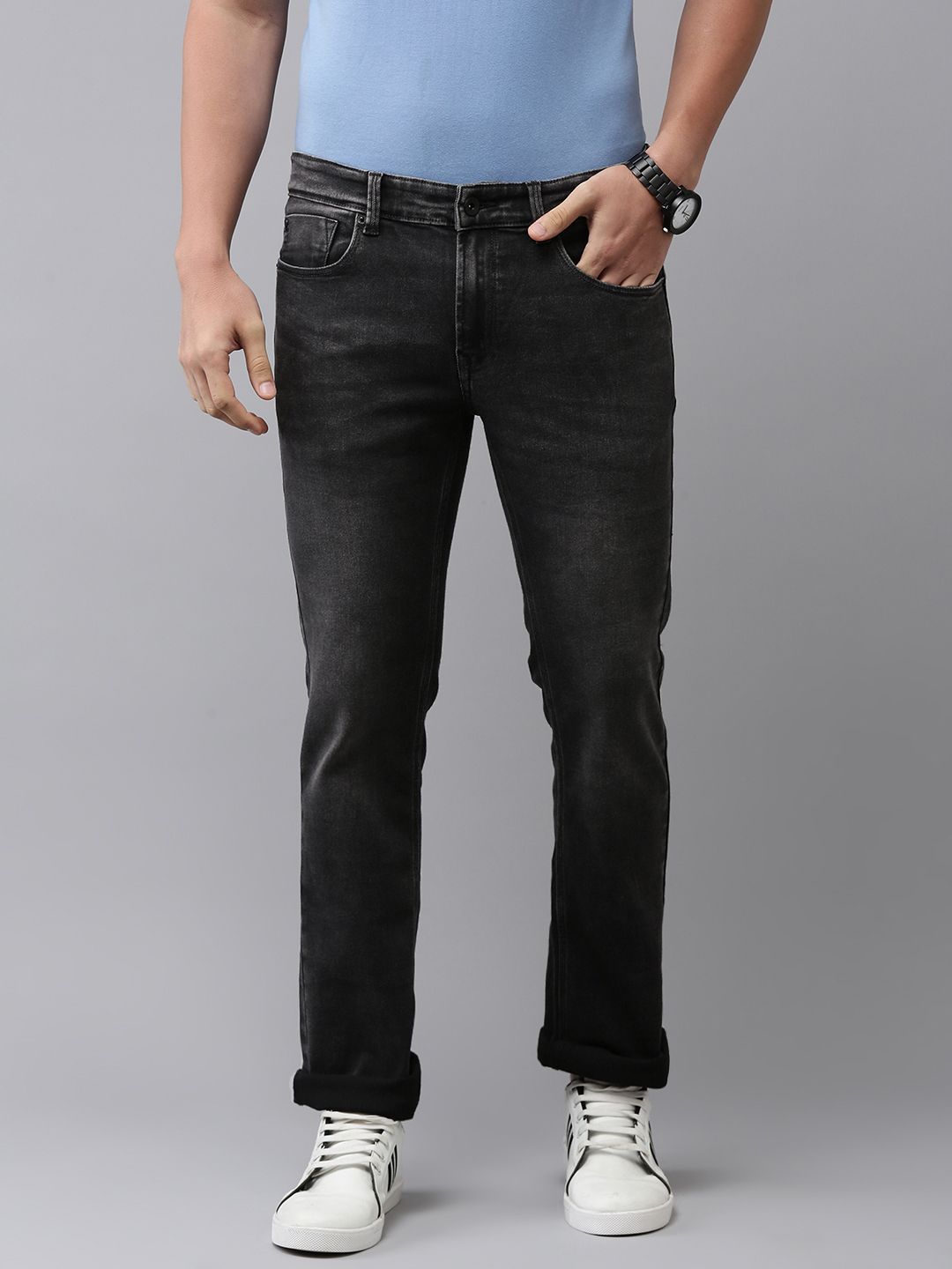 SPYKAR Men Bootcut Light Fade Stretchable Jeans