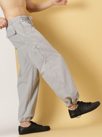 Thomas Scott Men Mid Rise Parachute Fit Pure Cotton Cargo Trousers