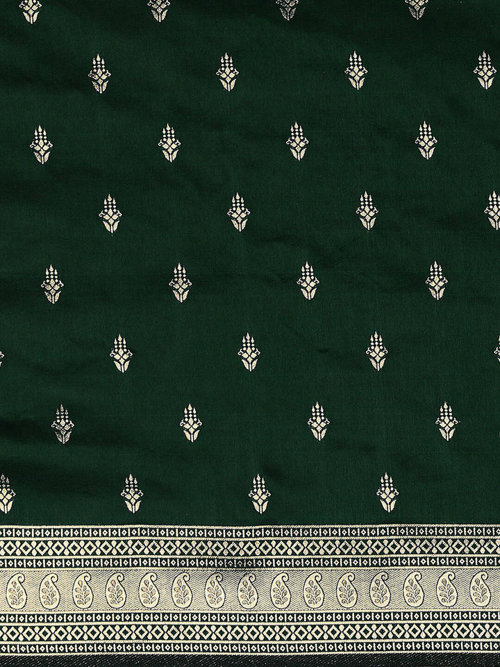 Mitera Ethnic Motifs Woven Design Zari Silk Blend Banarasi Saree