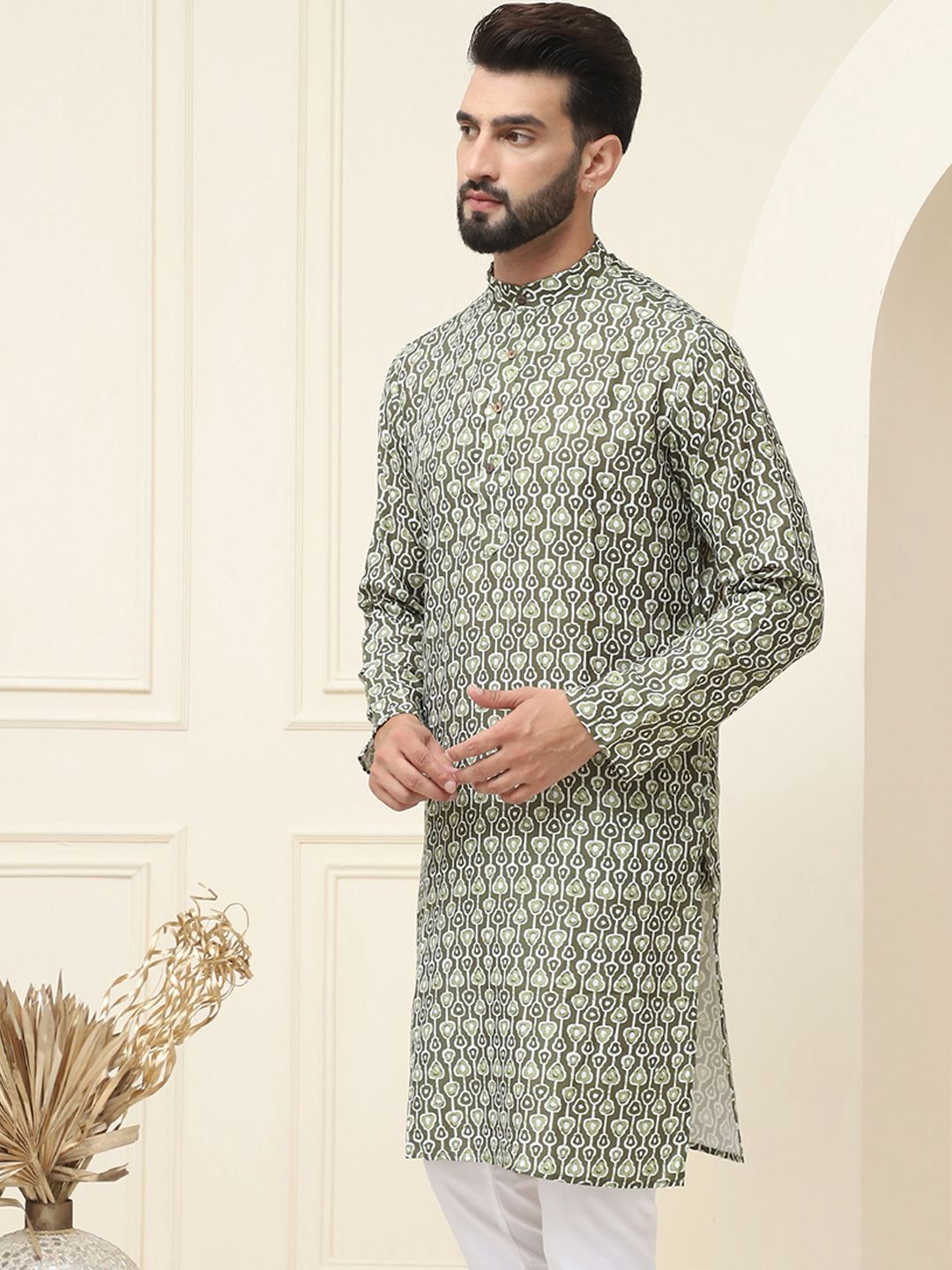 SOJANYA Ethnic Motifs Printed Pure Cotton Straight Kurta