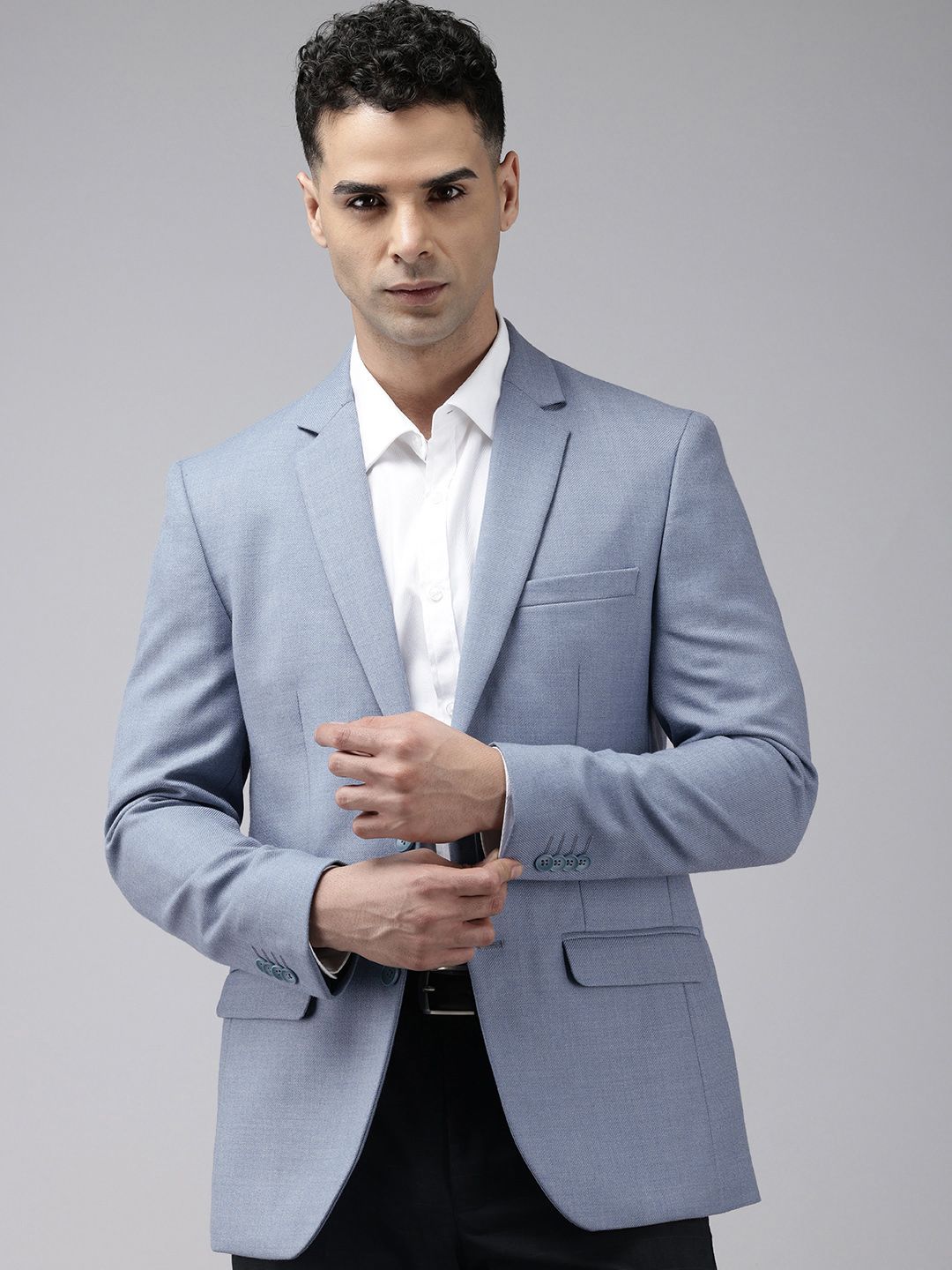 Park Avenue Notched Lapel Single Breasted Slim Fit Formal Blazer
