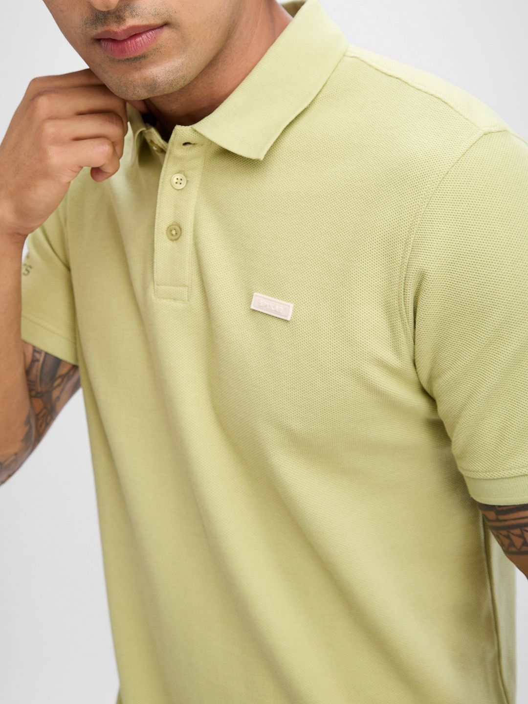 SPYKAR Men Polo Collar Solid Slim Fit T-shirt