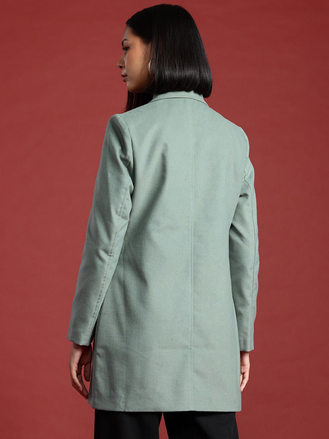 all about you Shirt Collar Longline Overcoat