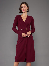 SASSAFRAS worklyf V-Neck Blazer Midi Dress