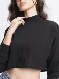 DressBerry Printed Crop Sweatshirt