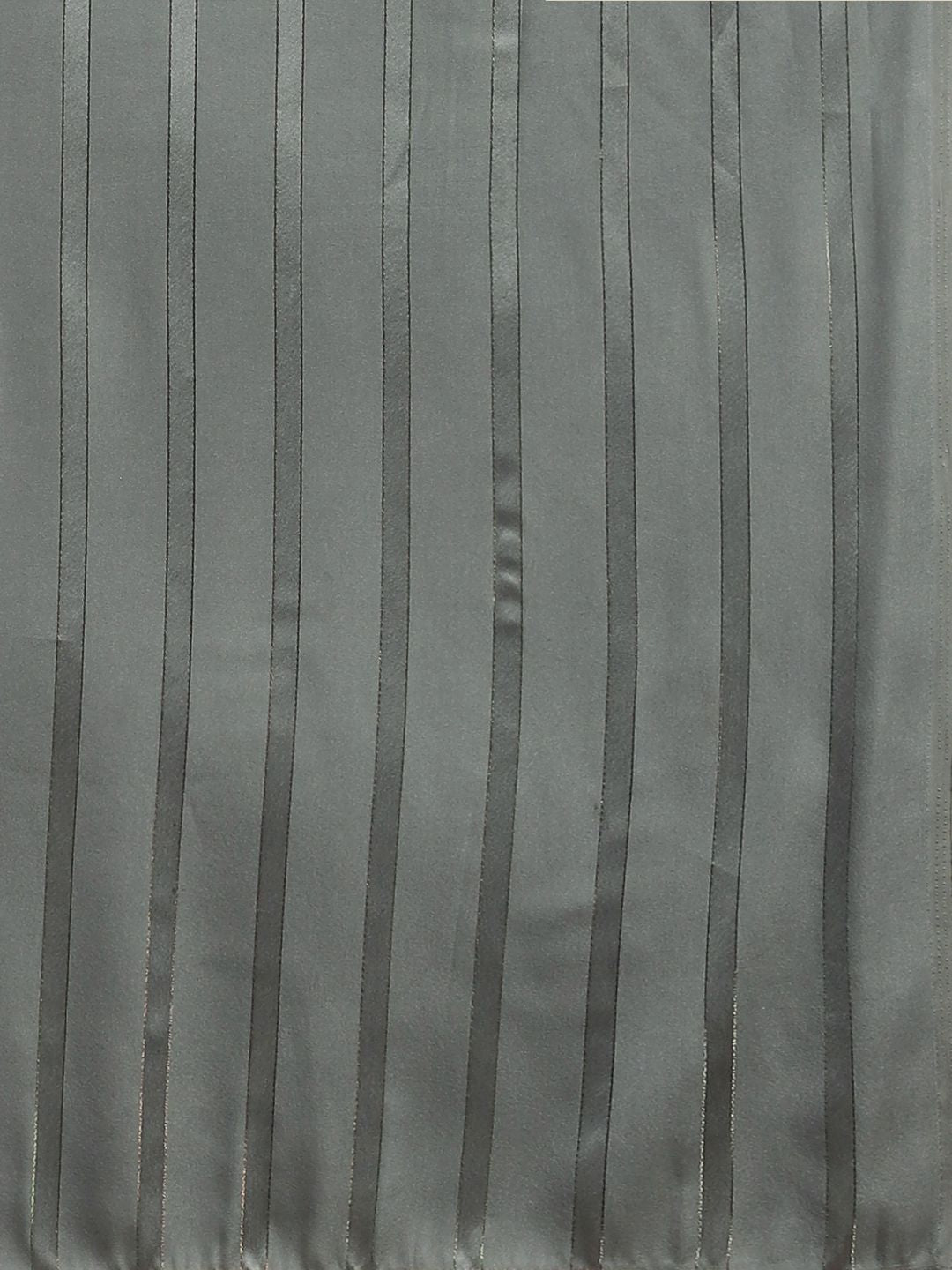 Saree mall Grey Striped Satin Saree