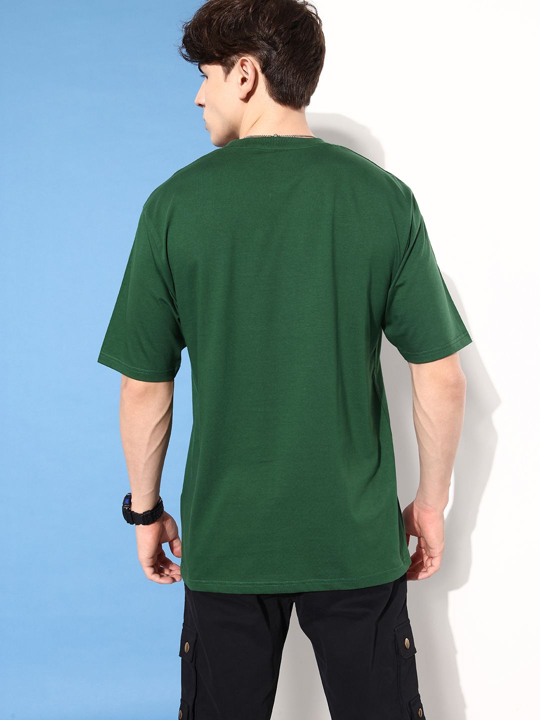 Difference of Opinion Men Pure Cotton Printed Oversized T-shirt