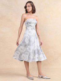 RAREISM Floral Printed Bandeau Midi Dress
