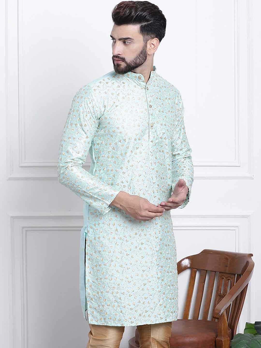 SOJANYA Kurta Lurus Kolar Mandarin Sulam Bunga