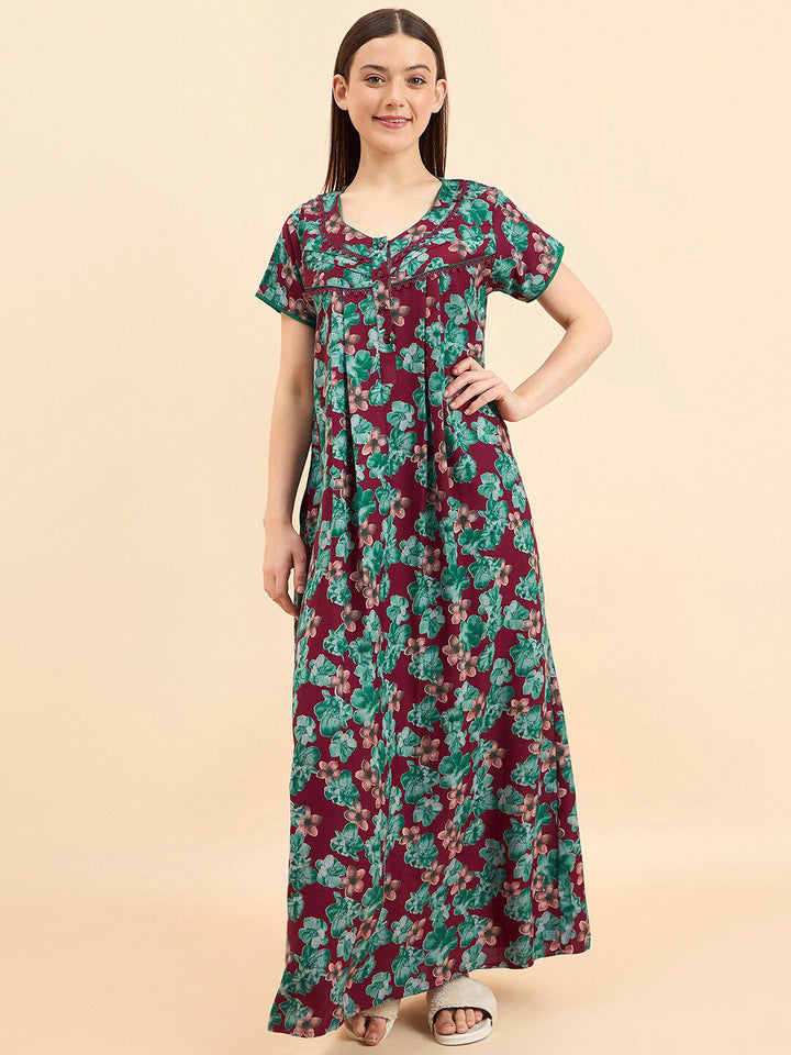 Sweet Dreams Printed Pure Cotton Maxi Nightdress