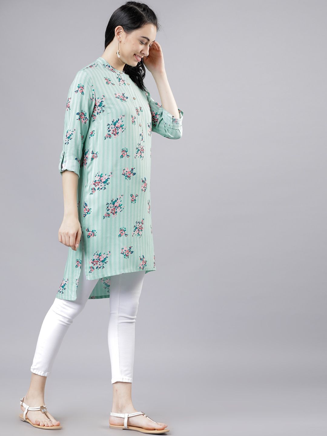 Vishudh Women Green Printed Tunic