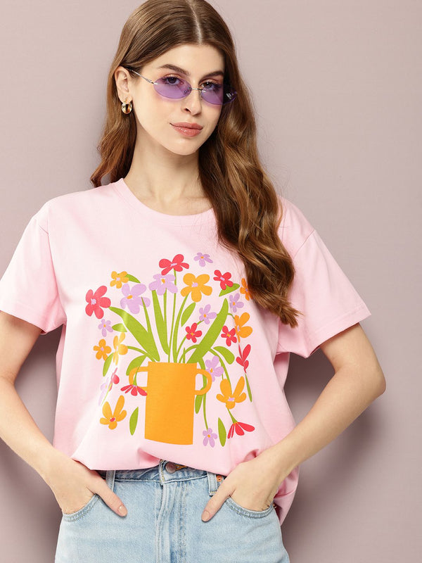 T-shirt berkotak dicetak wanita Dillinger Wanita