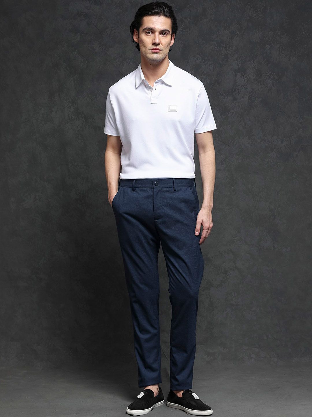 RARE RABBIT Men Microl Mid-Rise Regular Fit Casual Trouser
