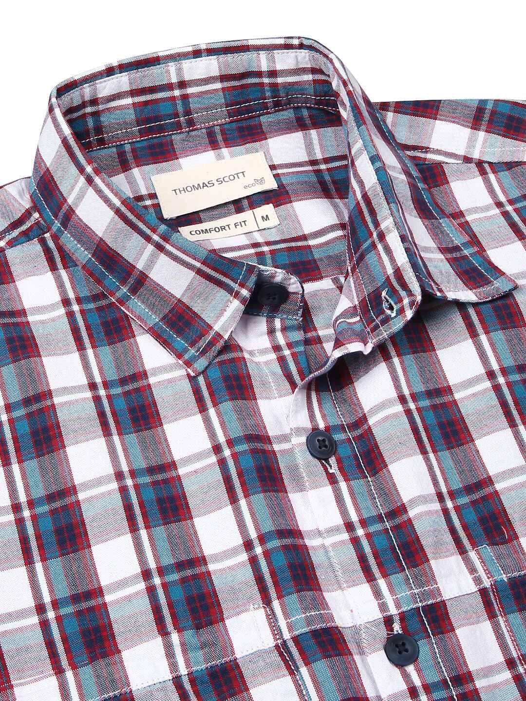 Thomas Scott Premium Tartan Checks Opaque Cotton Casual Shirt