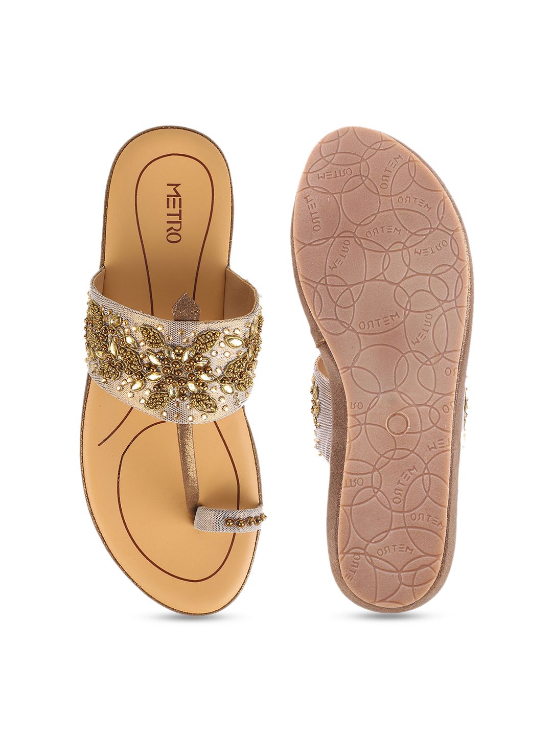 Metro Women Embellished Ethnic One Toe Flats