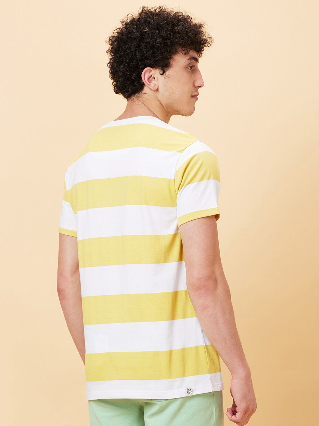 Being Human Striped Pure Cotton Round Neck Casual T-shirt