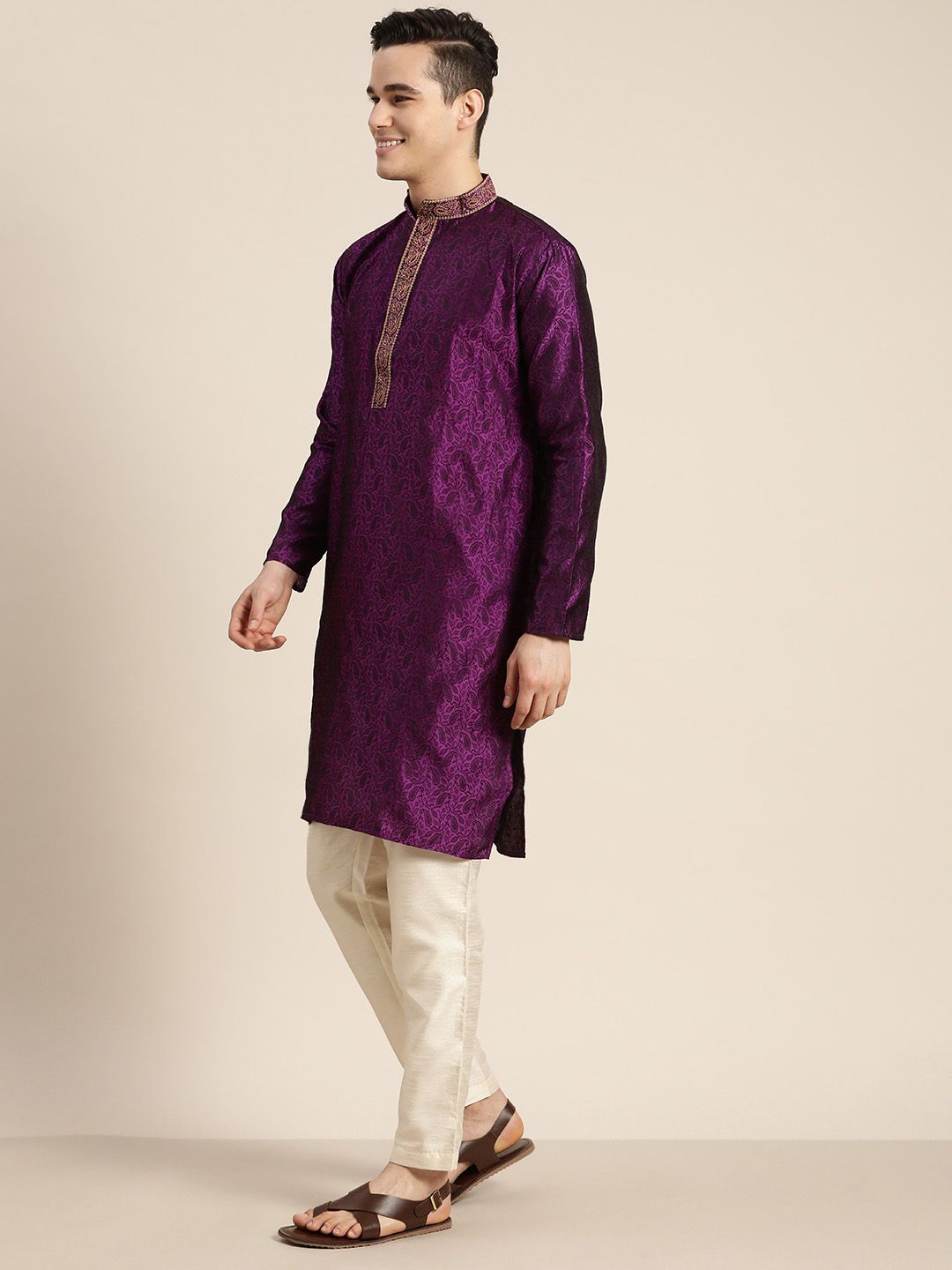 SOJANYA Paisley Silk Cotton Kurta