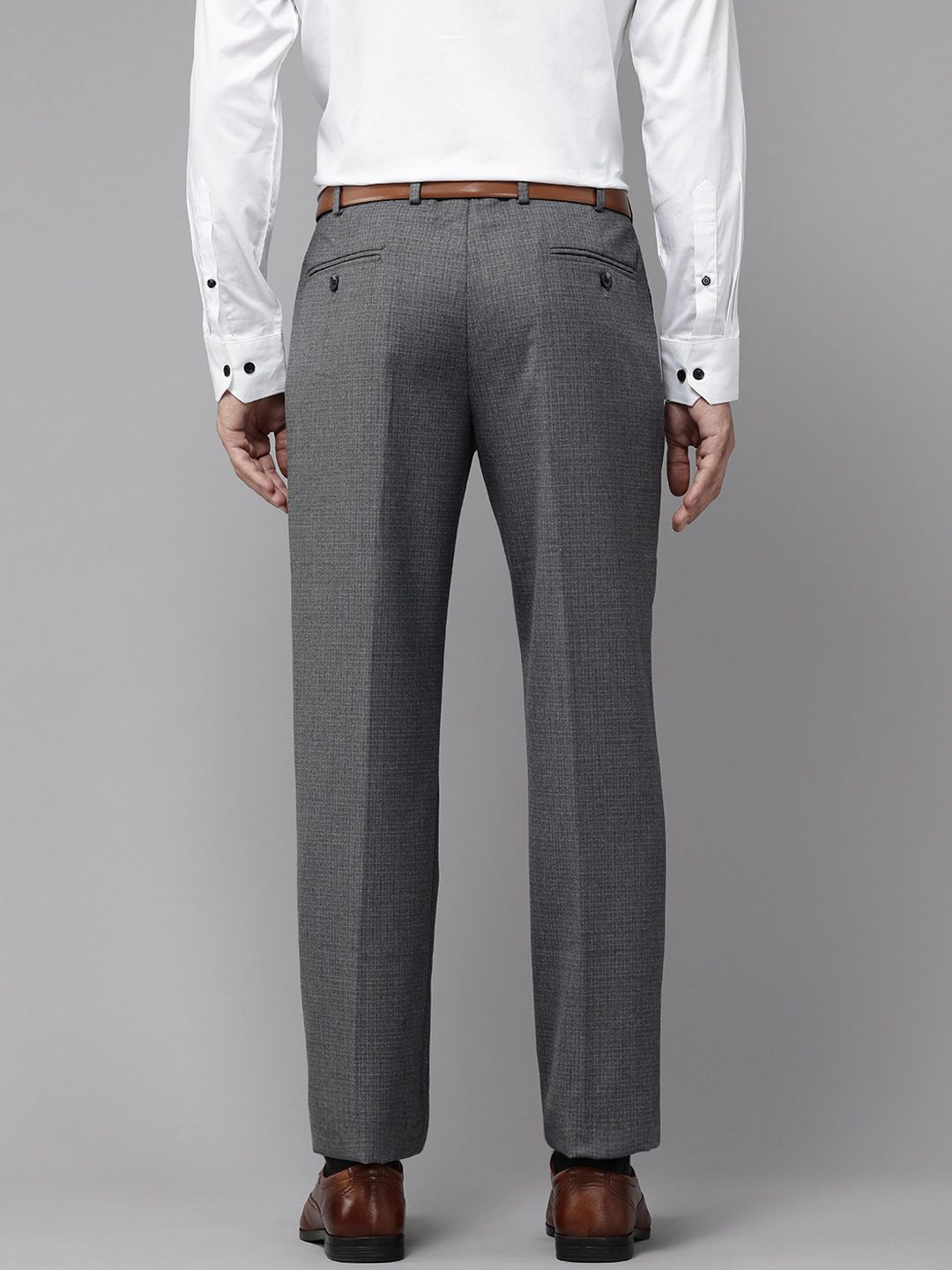 Park Avenue Men Checked Formal Trousers