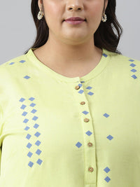 W Women Plus SizeRound Neck Geometric Printed Kurta