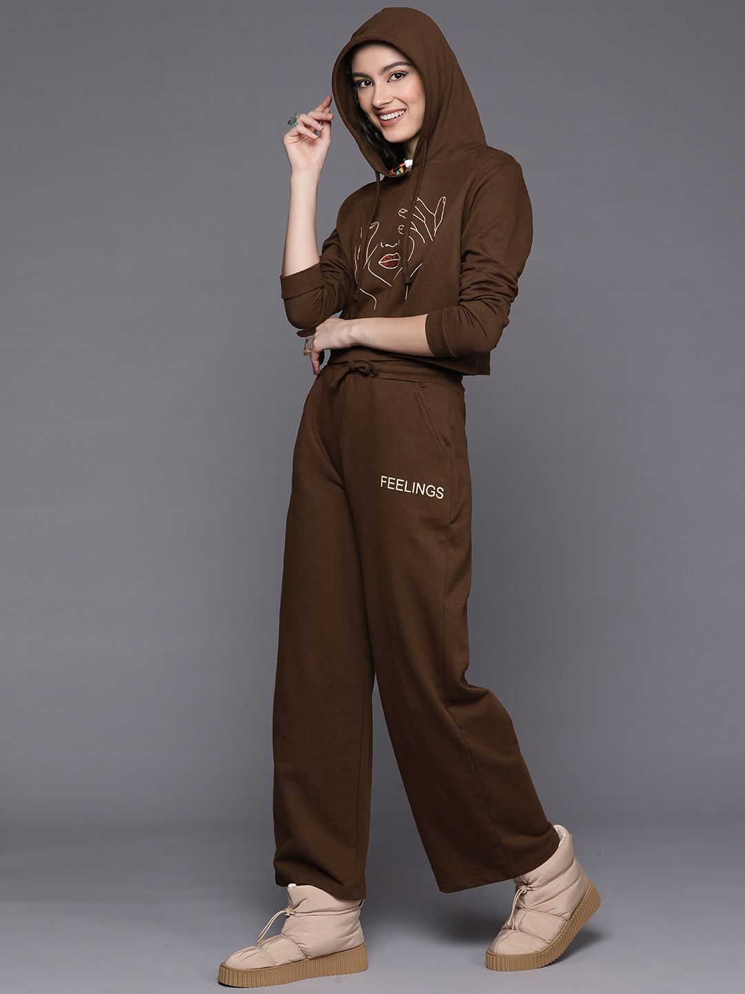 SASSAFRAS Women Brown Printed Co-Ord Set