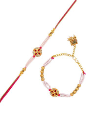 Voylla Set of 2 Pearls Detail Bhaiya-Bhabhi Rakhis
