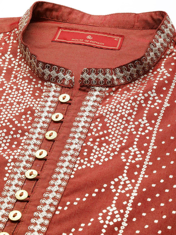 House of Pataudi Jashn Ethnic Motifs Indie Printed Sequinned Kurta