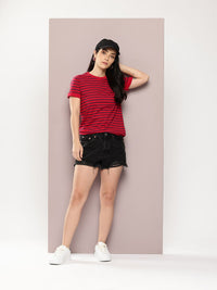 Dillinger Women Short Sleeve Regular Yarn Dyed Tshirt