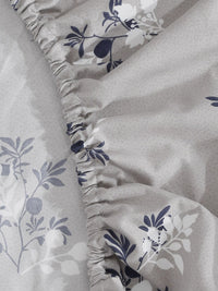 KLOTTHE Floral Printed 300 TC Fitted King Bedsheet with 2 Pillow Covers