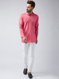SOJANYA Men Pink Solid Kurta Lurus