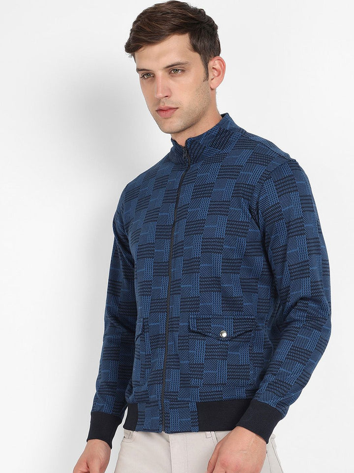 Kampus Sutra Men Blue memeriksa jaket windcheater