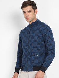 Kampus Sutra Men Blue memeriksa jaket windcheater