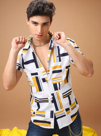 The Indian Garage Co Men Slim Fit Abstract Printed Resortwear Shirt