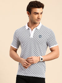 Being Human Geometric Printed Polo Collar Pure Cotton T-shirt