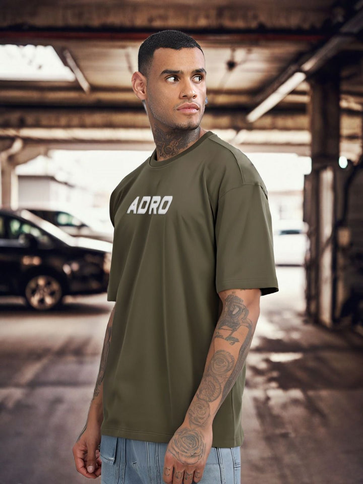 ADRO Graphic Printed Drop-Shoulder Sleeves Cotton Oversized T-shirt