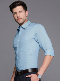 Raymond Pure Cotton Self Design Slim Fit Textured Casual Shirt
