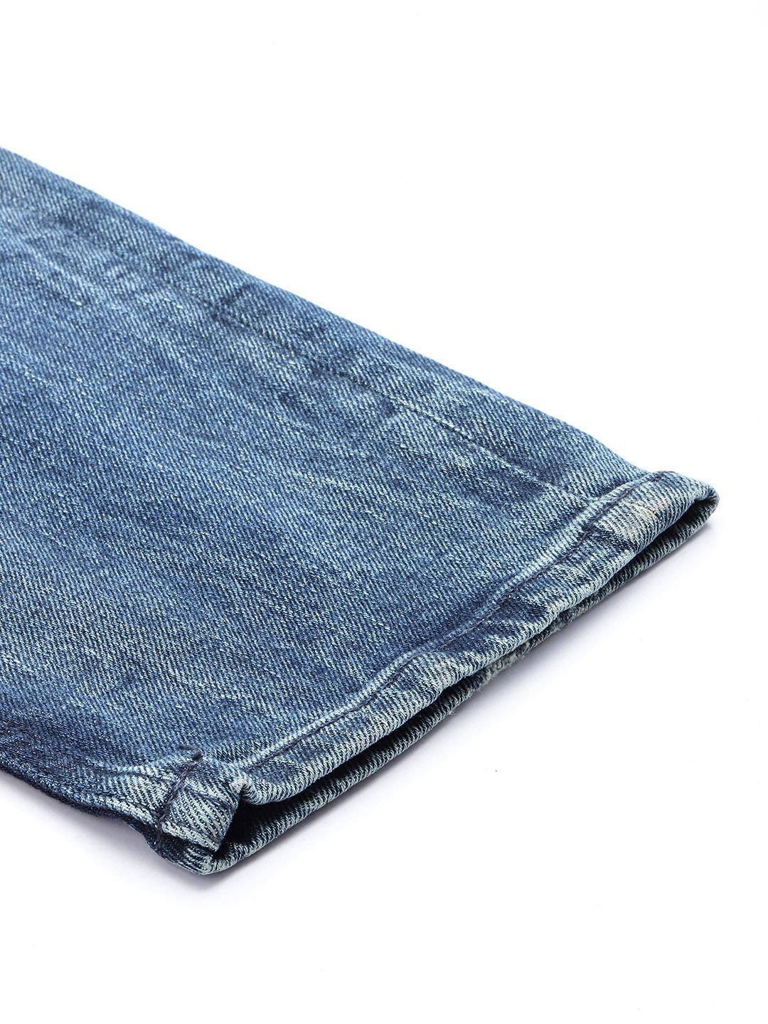 Spykar Men Skinny Slim Fit Rendah Berat Low-Infressed Heavy Fade Jeans