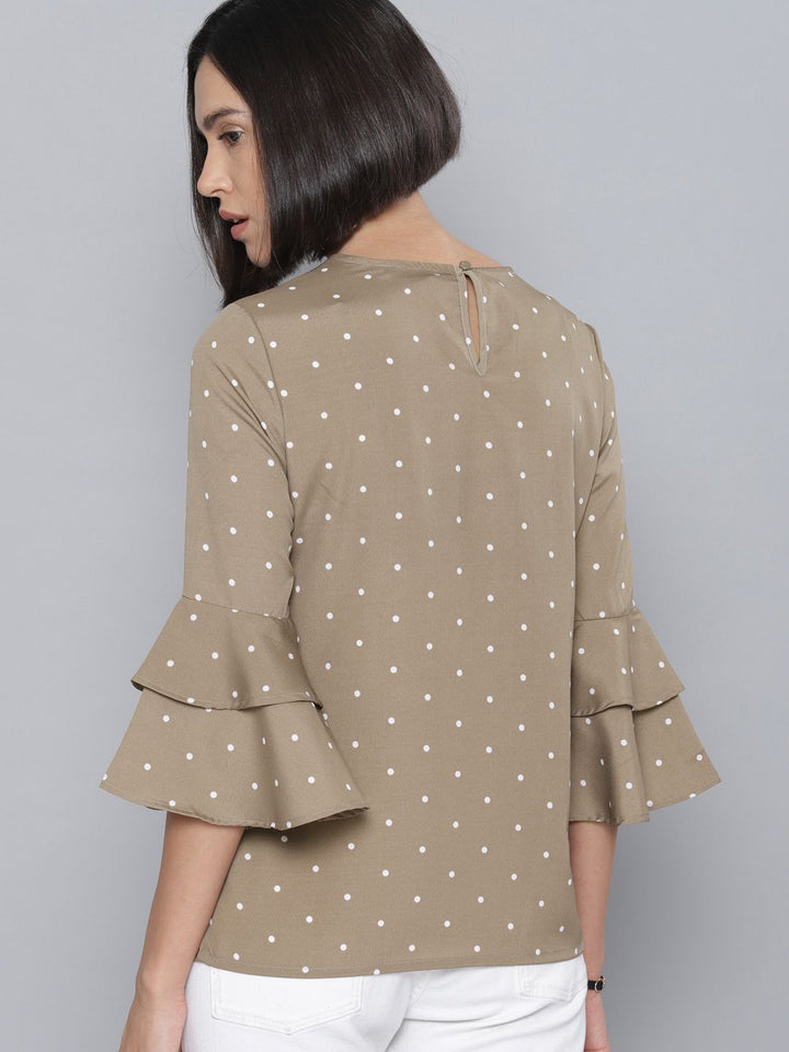Tokyo Talkies Women Taupe Printed Top