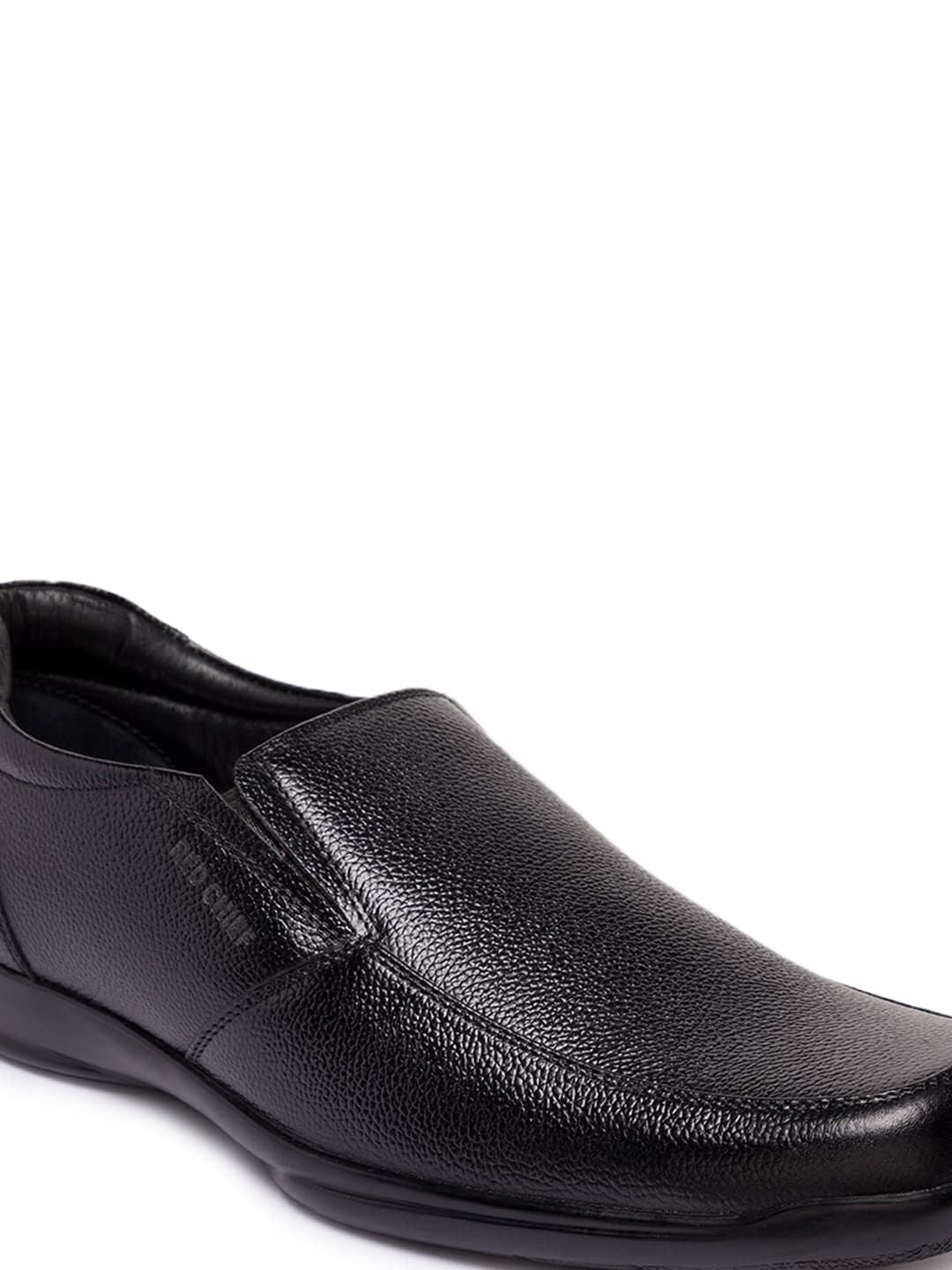 Red Chief Men Black Leather Formal Slip-on Shoes