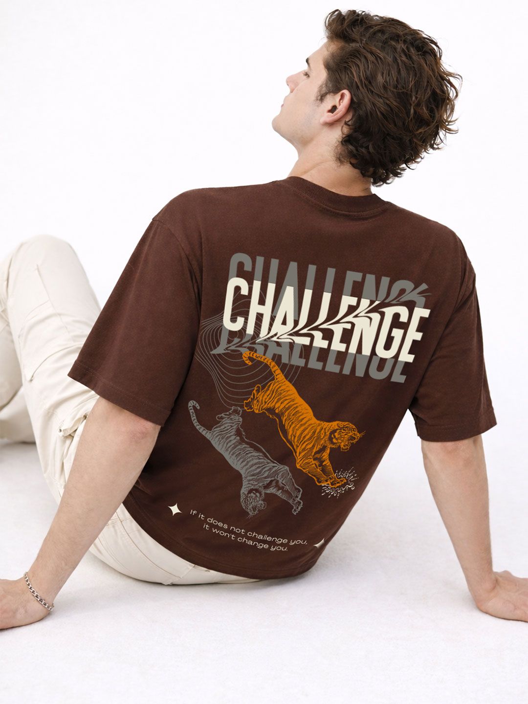 ADRO Men Printed Drop-Shoulder Sleeves T-shirt
