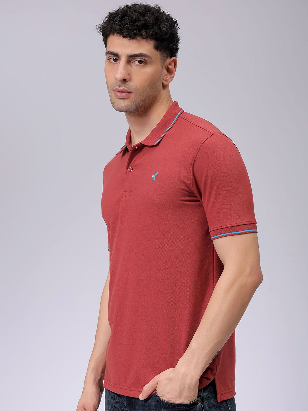 The Indian Garage Co Men Solid Polo Collar T-shirt