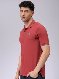The Indian Garage Co Men Solid Polo Collar T-shirt