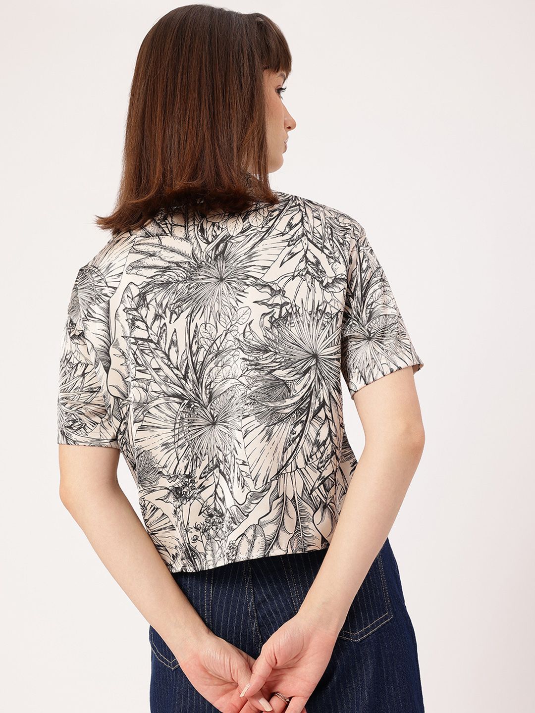 DressBerry Urban Softness Satin Finish Floral Printed Shirt