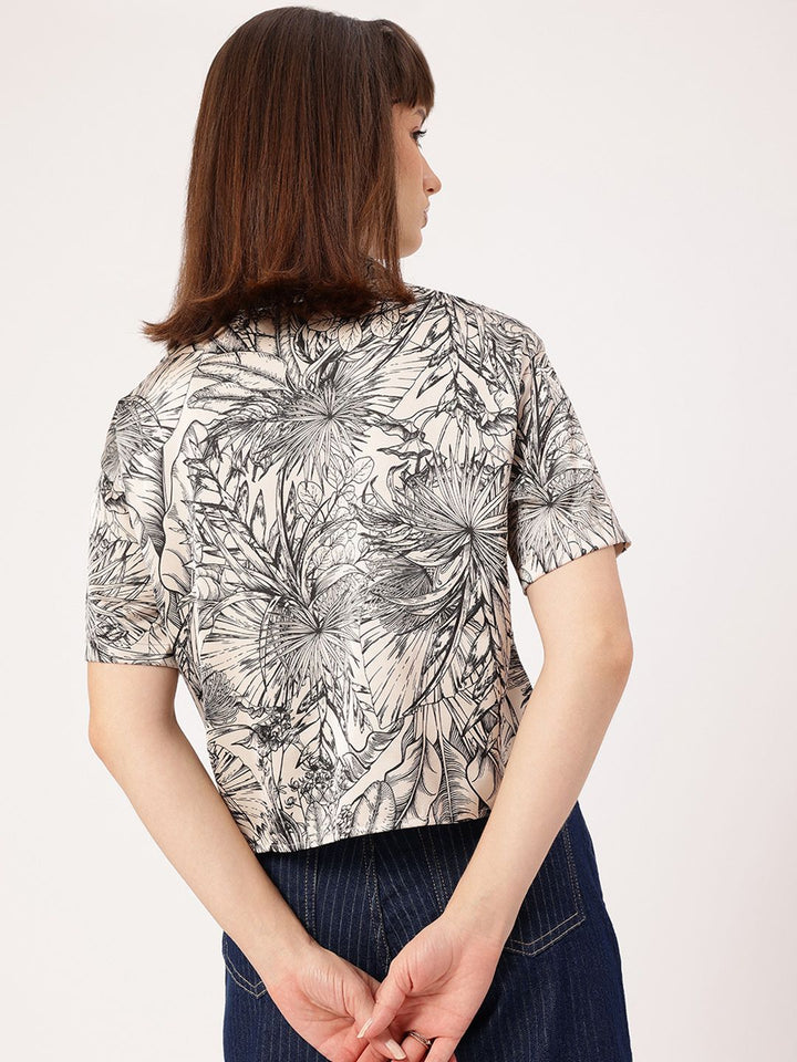 DressBerry Urban Softness Satin Finish Floral Printed Shirt