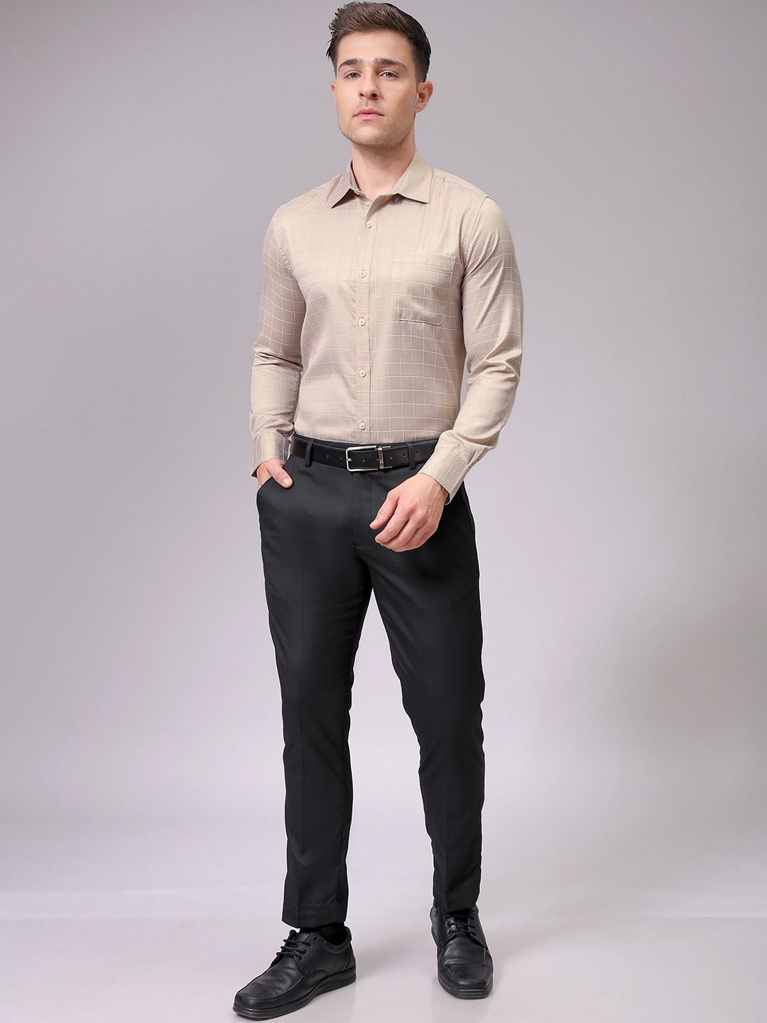 The Indian Garage Co. X Luxe Men Slim Fit Multi Stripes Opaque Striped Formal Shirt