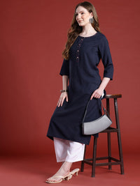Anouk Sequins & Thread Work Straight Kurta