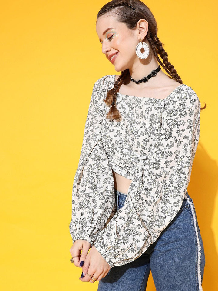 STREET 9 White Floral Top
